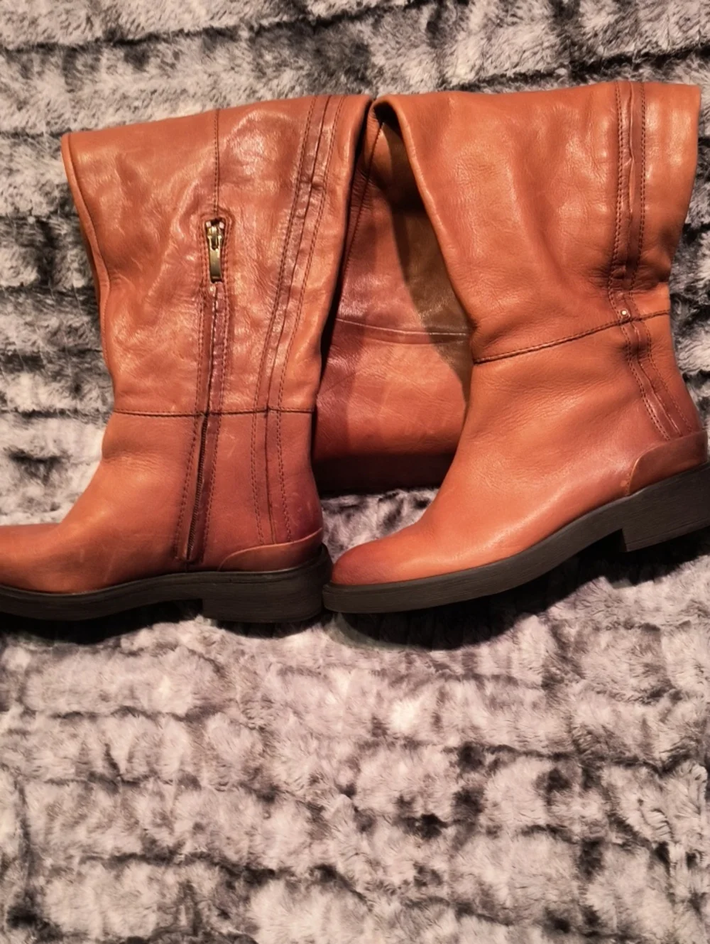 Franco Sarto Tall Over The Knee Leather Riding Boots - Tan Women's
